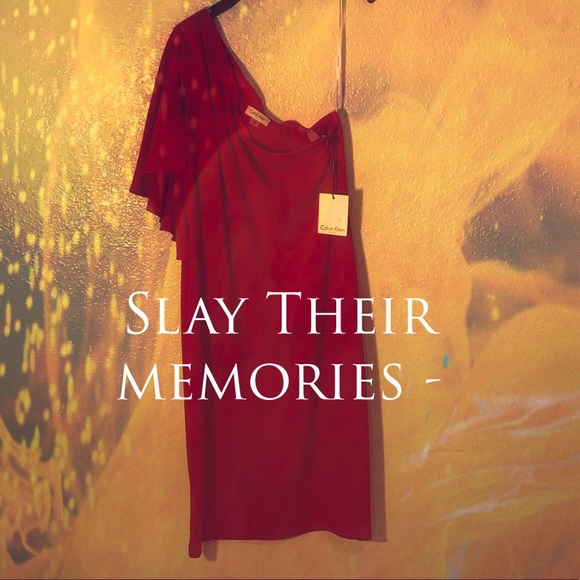 Calvin Klein red dress size 12 - Picture 6 of 6